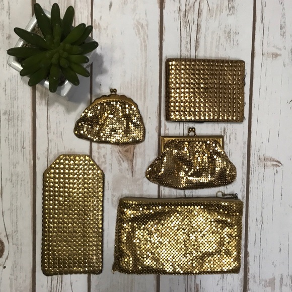 Handbags - Lot of Five Vintage Gold Embellished Bag Items